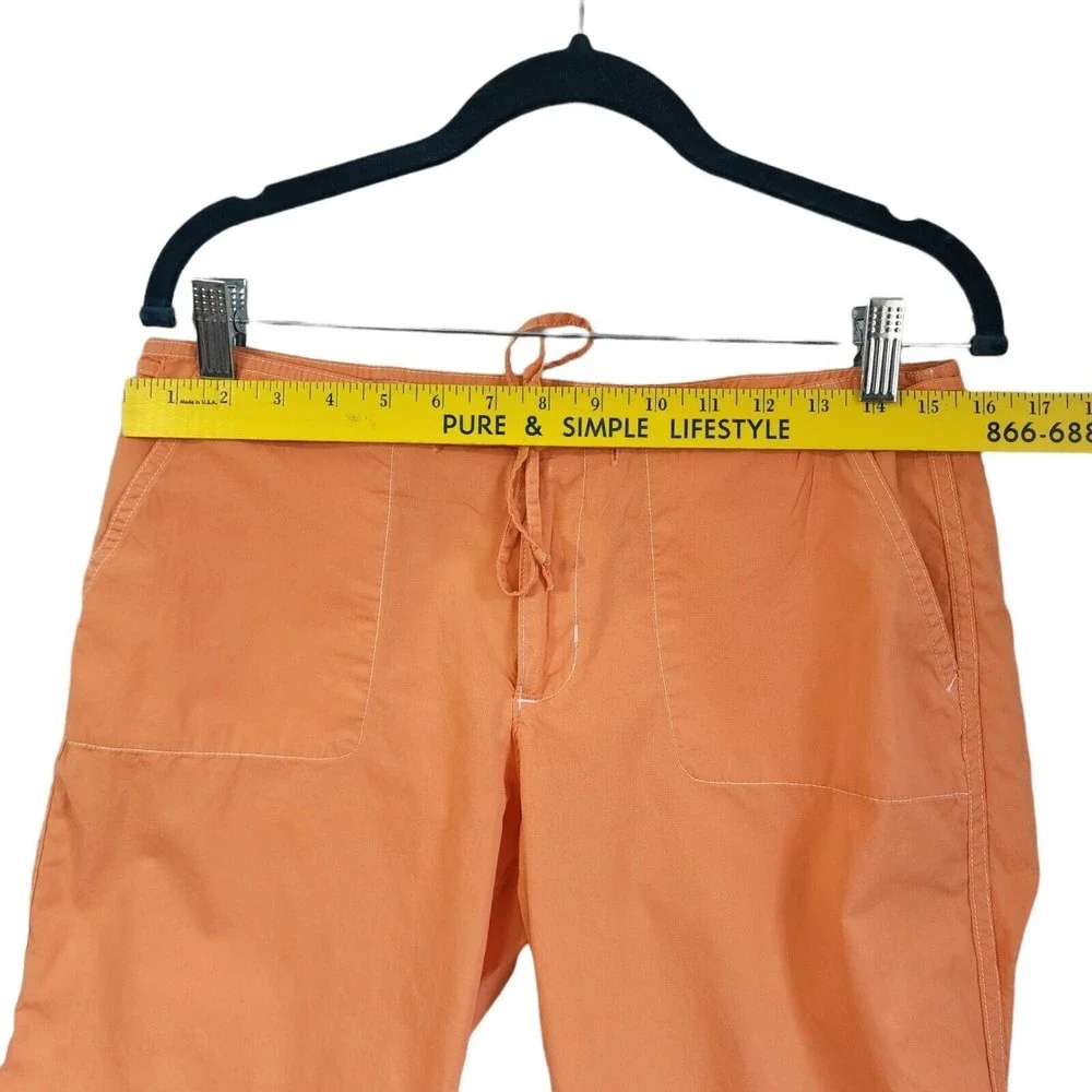 A&F ABERCROMBIE & FITCH Women's Sz 4 Orange/Peach Drawstring Cargo Capri Pants - Picture 5 of 12